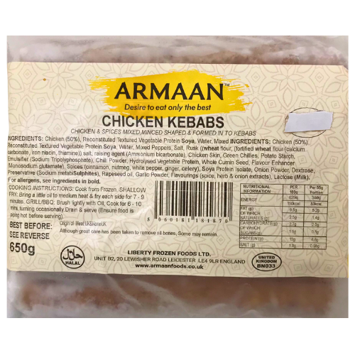 Armaan Frozen Chicken Kebabs