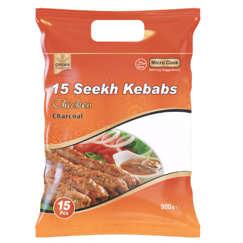 Crown Frozen Chicken Charcoal Seekh Kebab