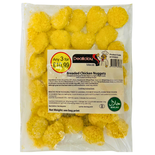 Dealicious Mealz Frozen Breaded Chicken Nuggets