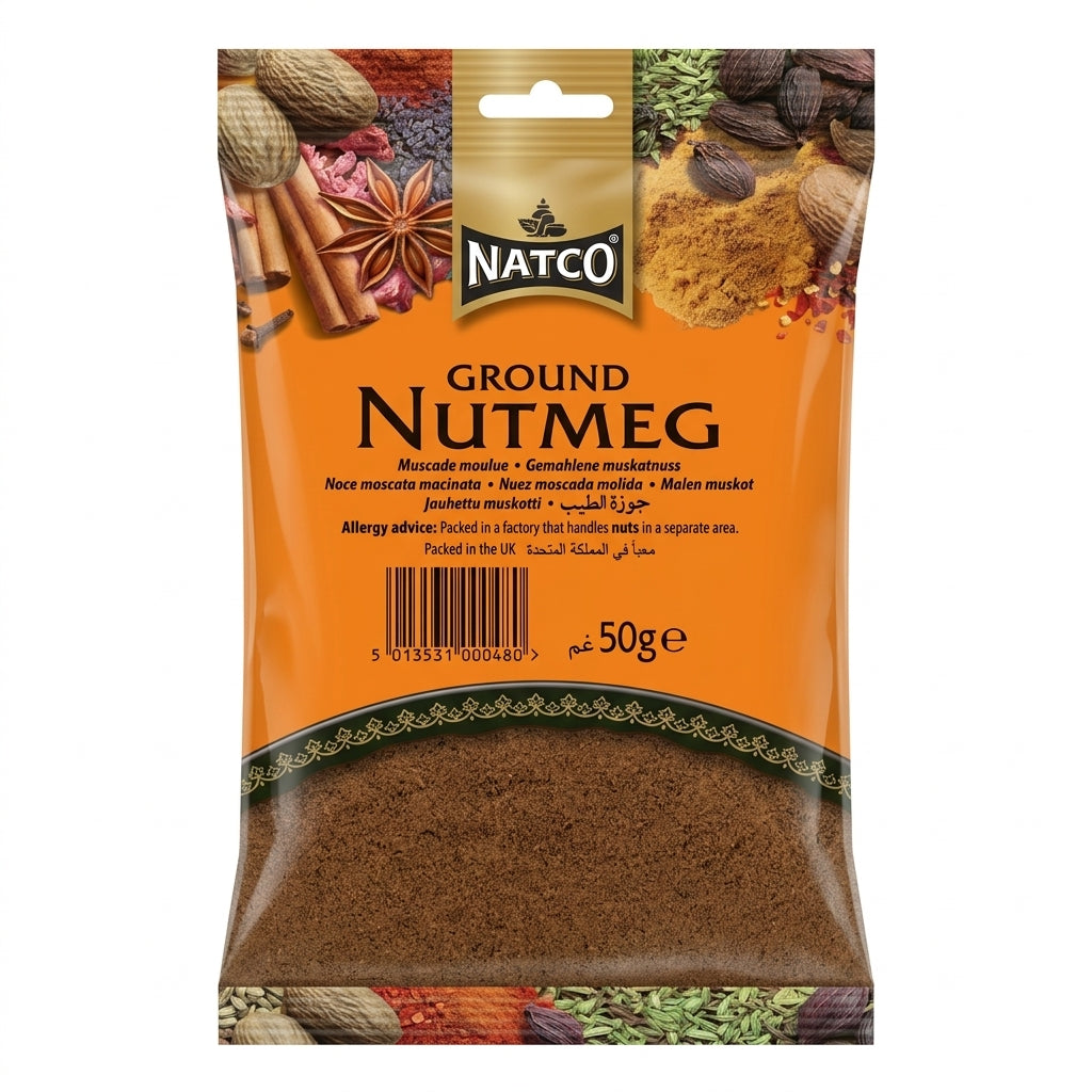 Natco Nutmeg Powder by Natco Ground Spices — front view showing product label and branding, studio product photo on white background