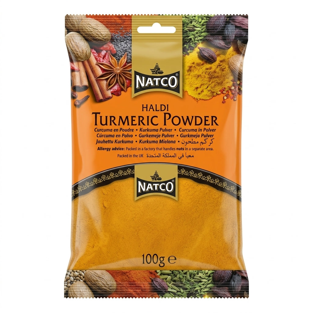 Natco Haldi Powder by Natco Ground Spices — front view showing product label and branding, studio product photo on white background