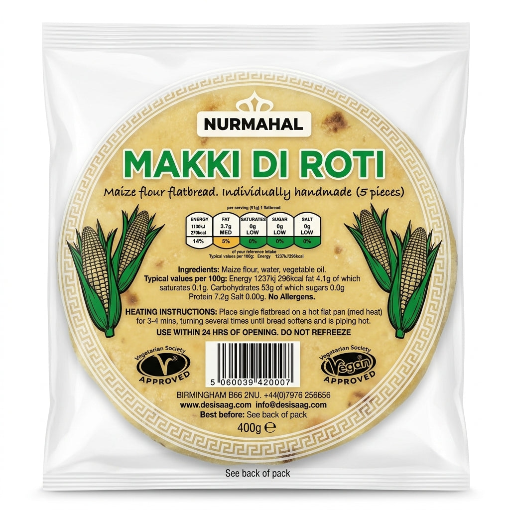 Nurmahal Frozen Makai Roti by Nurmahal Frozen — front view showing product label and branding, studio product photo on white background