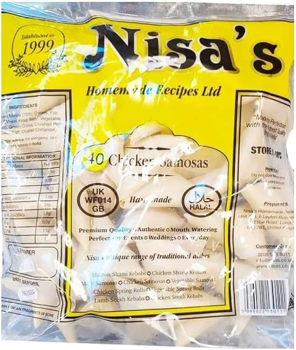 Nisa's Frozen Chicken Samosas 40 pcs