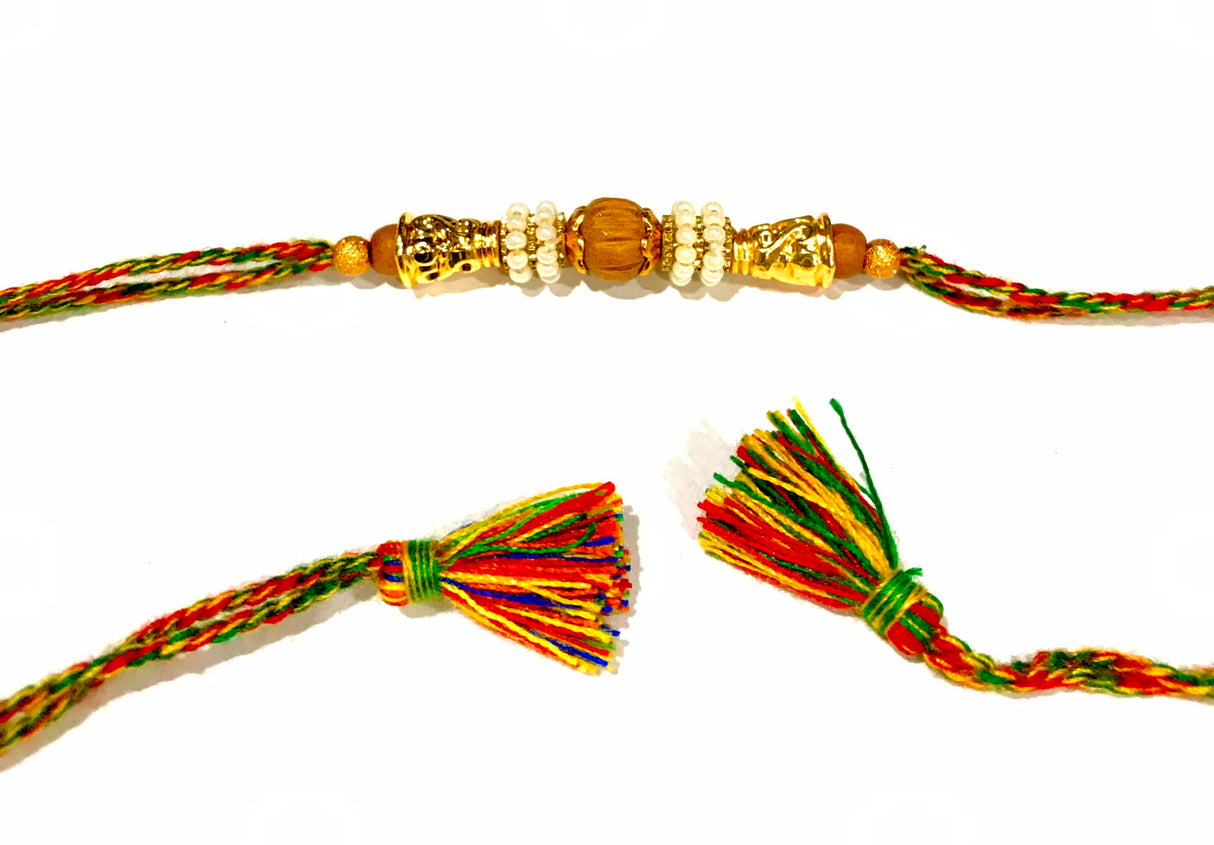 Multicolour Wooden Bead Rakhi