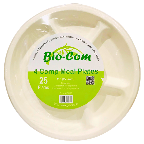 Bio Com 4 Compartment Meal Plates 25 pcs