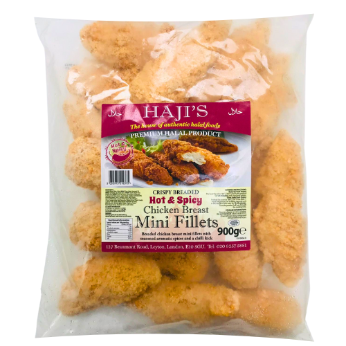 Hajis Frozen Hot & Spicy Cruchy Breaded Chicken Mini Fillets