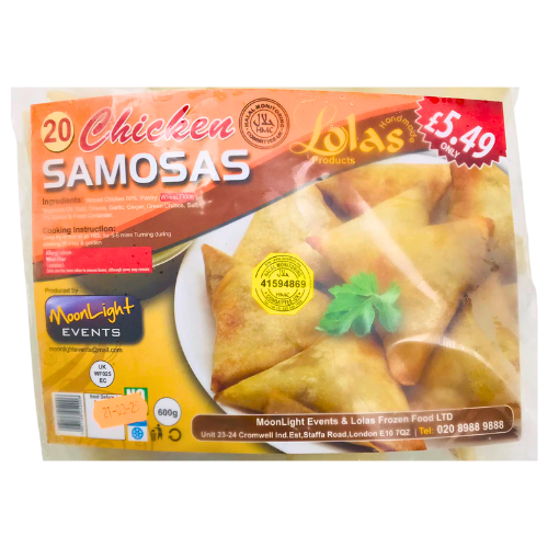 Lolas Frozen Chicken Samosas