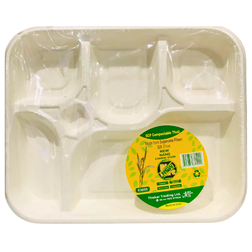 New 5 Compartment Compostable Thali 25 pcs