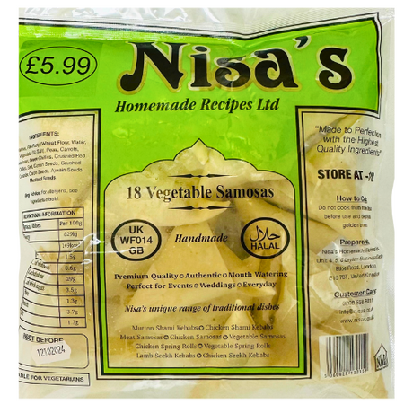 Nisa's Frozen Vegetable Samosas