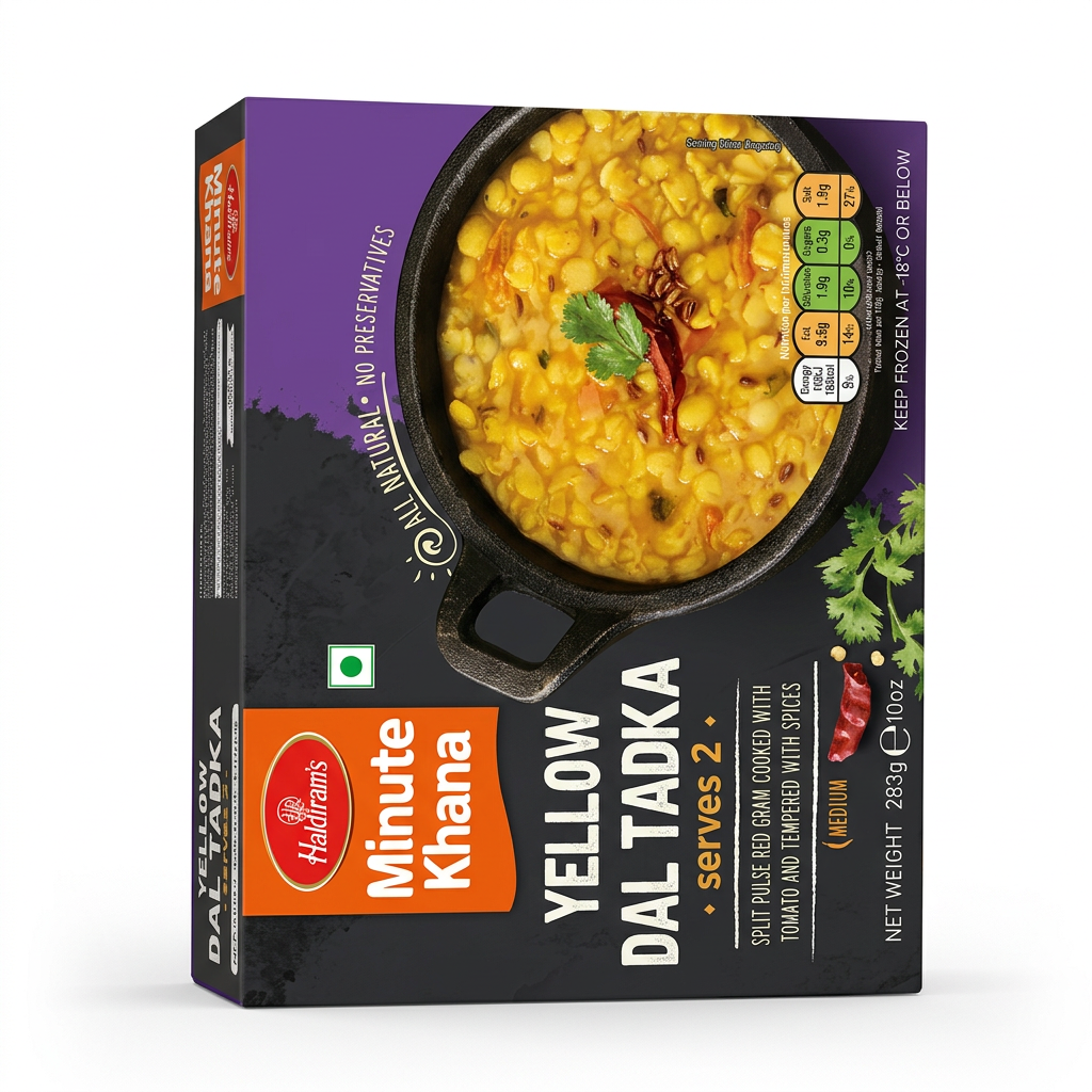 Haldirams Frozen Yellow Dal Tadka by Haldirams Frozen — front view showing product label and branding, studio product photo on white background