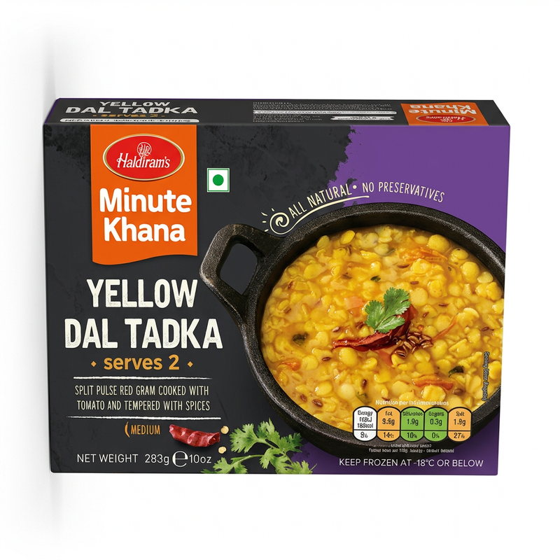 Haldirams Frozen Yellow Dal Tadka by Haldirams Frozen — front view showing product label and branding, studio product photo on white background