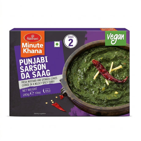 Haldirams Frozen Punjabi Sarson Da Saag by Haldirams Frozen — front view showing product label and branding, studio product photo on white background