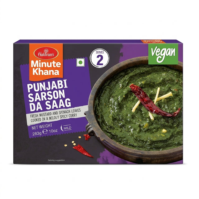 Haldirams Frozen Punjabi Sarson Da Saag by Haldirams Frozen — front view showing product label and branding, studio product photo on white background