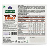Balaji Frozen Potato & Pea Samosa by Balaji Frozen — back view showing ingredients and product details, studio product photo on white background
