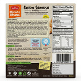 Haldirams Frozen Onion Samosas by Haldirams Frozen — back view showing ingredients and product details, studio product photo on white background