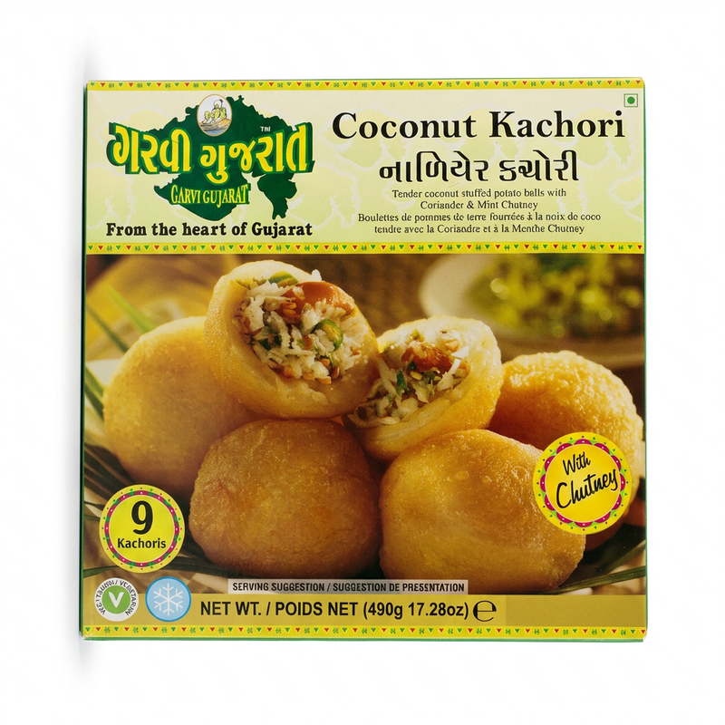 Garvi Gujarat Frozen Coconut Kachori by Garvi Gujarat Frozen — front view showing product label and branding, studio product photo on white background