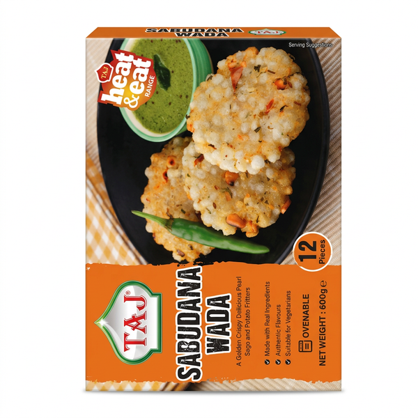Taj Frozen Sabudana Wada by Taj Frozen — front view showing product label and branding, studio product photo on white background