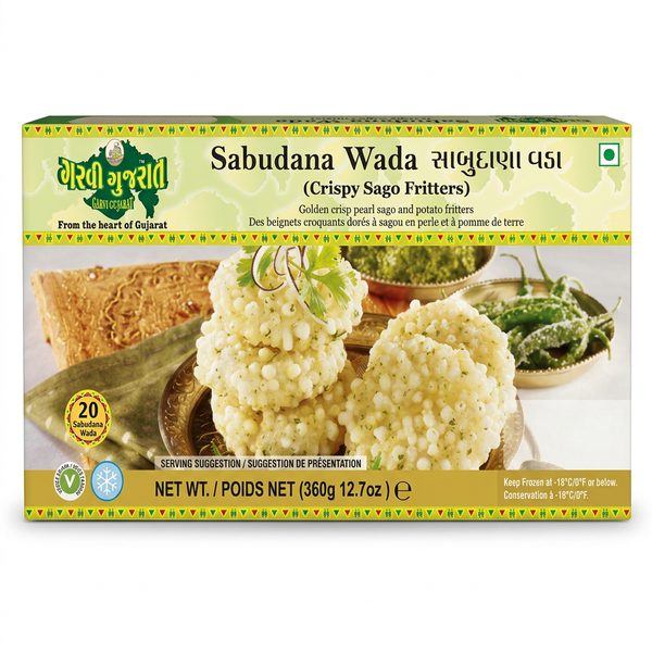 Garvi Gujarat Frozen Sabudana Wada by Garvi Gujarat Frozen — front view showing product label and branding, studio product photo on white background