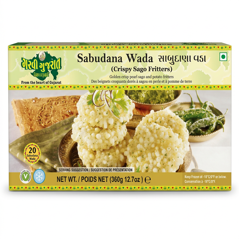 Garvi Gujarat Frozen Sabudana Wada by Garvi Gujarat Frozen — front view showing product label and branding, studio product photo on white background