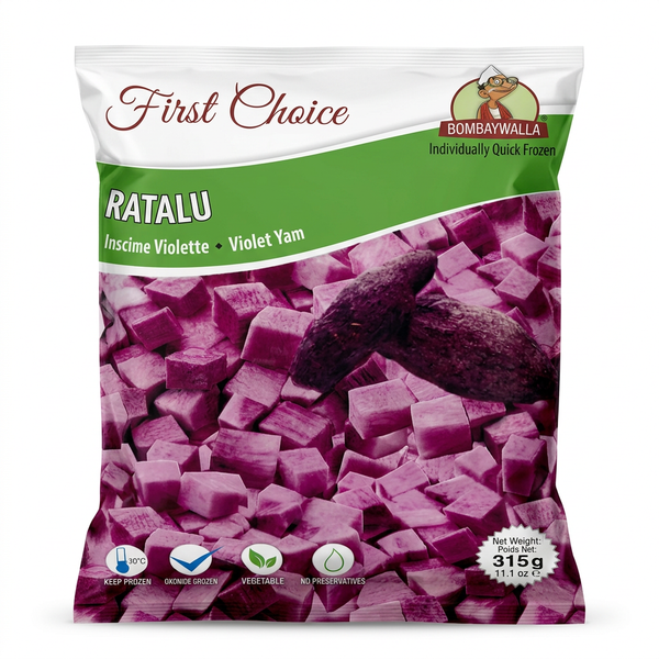 Bombaywalla Frozen Cut Ratalu by Bombaywalla Frozen — front view showing product label and branding, studio product photo on white background