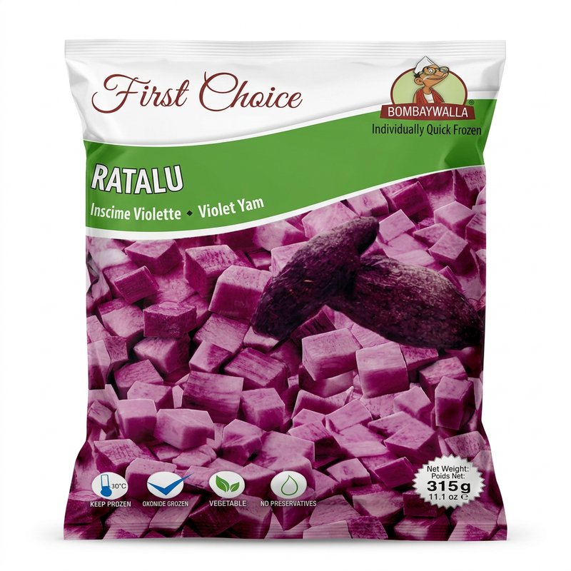 Bombaywalla Frozen Cut Ratalu by Bombaywalla Frozen — front view showing product label and branding, studio product photo on white background