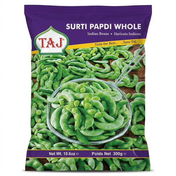 Taj Frozen Surti Whole Papdi by Taj Frozen — front view showing product label and branding, studio product photo on white background