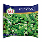 Taj Frozen Cut Bhindi by Taj Frozen — front view showing product label and branding, studio product photo on white background
