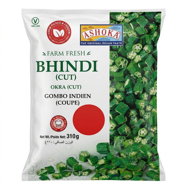 Ashoka Frozen Cut Bhindi by Ashoka Frozen — front view showing product label and branding, studio product photo on white background