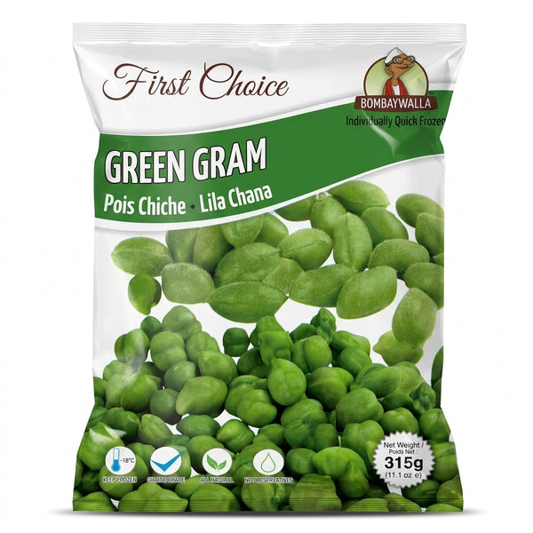 Bombaywalla Frozen Green Gram by Bombaywalla Frozen — front view showing product label and branding, studio product photo on white background
