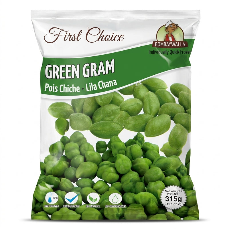 Bombaywalla Frozen Green Gram by Bombaywalla Frozen — front view showing product label and branding, studio product photo on white background