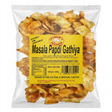 Jalram's Farsan Masala Papdi Gathiya by Jalram's Farsan Indian Snacks — front view showing product label and branding, studio product photo on white background