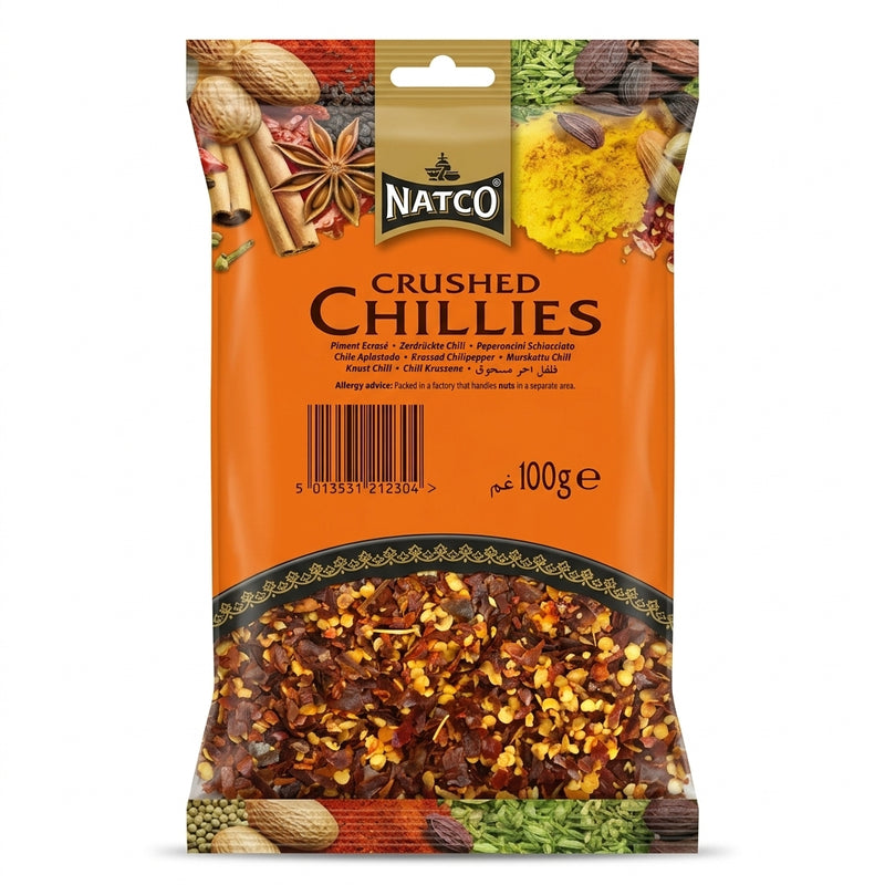 Natco Crushed Chilli by Natco Whole Spices — front view showing product label and branding, studio product photo on white background