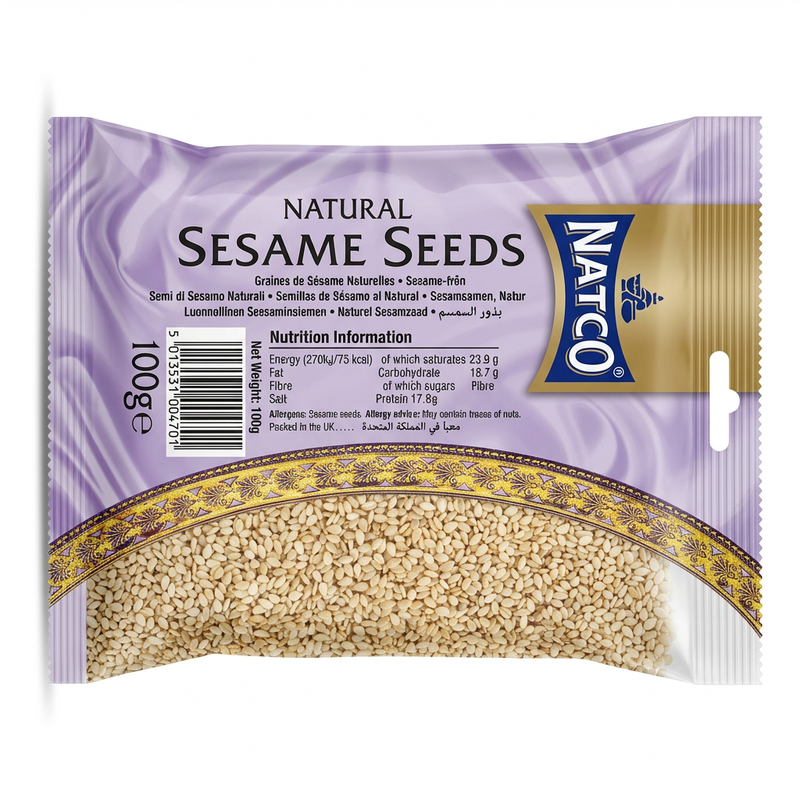 Natco Natural Sesame Seeds by Natco Dry Fruits & Nuts — front view showing product label and branding, studio product photo on white background