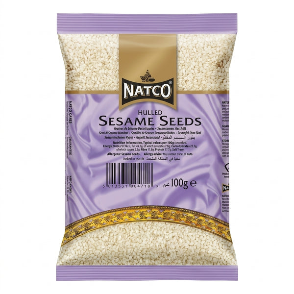 Natco Hulled Sesame Seeds by Natco Dry Fruits & Nuts — front view showing product label and branding, studio product photo on white background