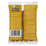 Natco Cassia Bark by Natco Whole Spices — back view showing ingredients and product details, studio product photo on white background