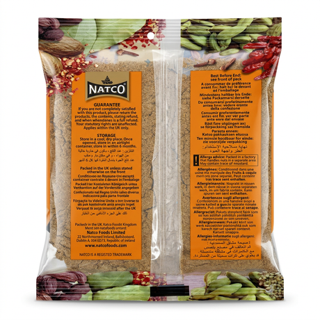 Natco Ground Javentri Mace by Natco Ground Spices — back view showing ingredients and product details, studio product photo on white background