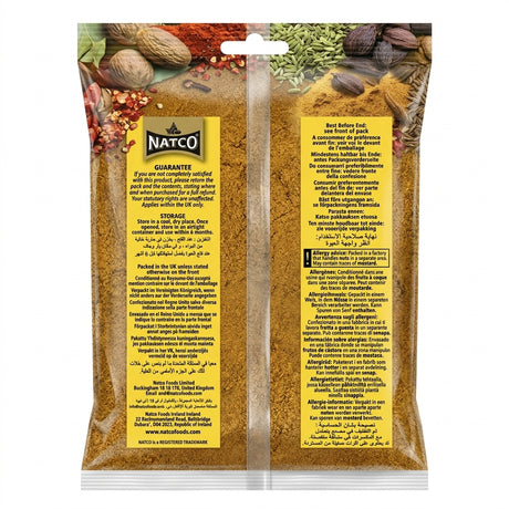 Natco Garam Masala by Natco Ground Spices — back view showing ingredients and product details, studio product photo on white background