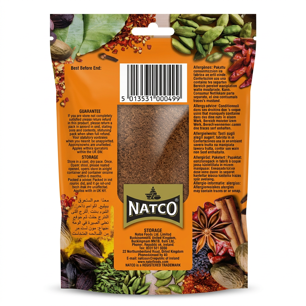 Natco Cloves Powder by Natco Ground Spices — back view showing ingredients and product details, studio product photo on white background