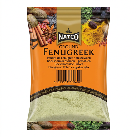 Natco Methi Powder by Natco Ground Spices — front view showing product label and branding, studio product photo on white background