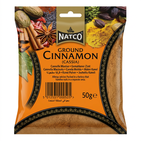Natco Cinnamon Powder by Natco Ground Spices — front view showing product label and branding, studio product photo on white background