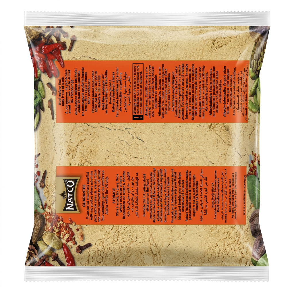 Natco Ginger Powder by Natco Ground Spices — back view showing ingredients and product details, studio product photo on white background
