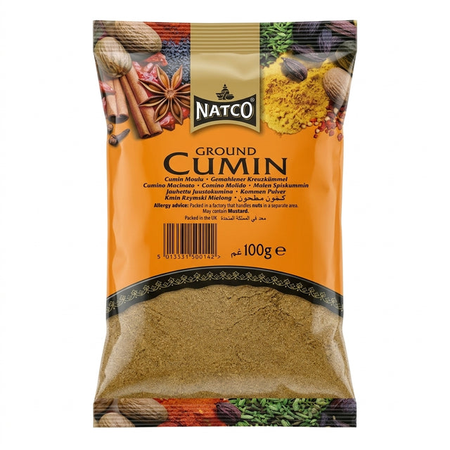 Natco Jeera Powder by Natco Ground Spices — front view showing product label and branding, studio product photo on white background