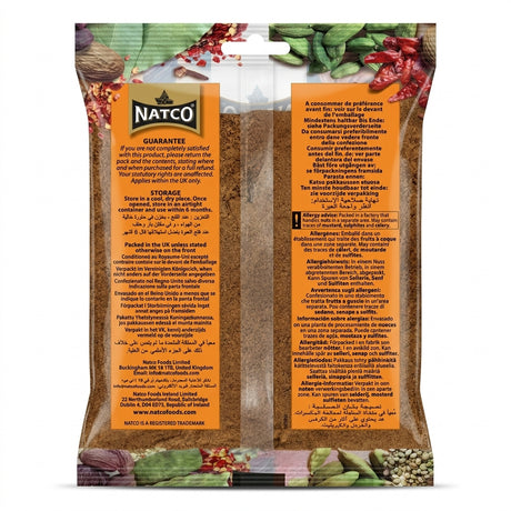Natco Nutmeg Powder by Natco Ground Spices — back view showing ingredients and product details, studio product photo on white background