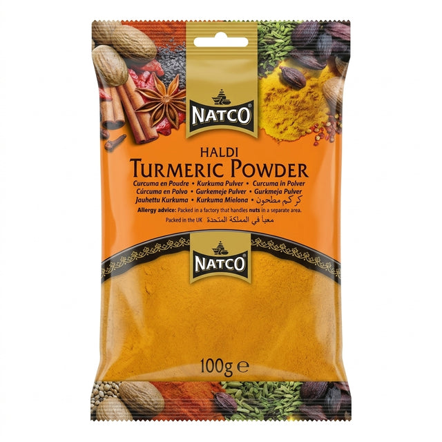 Natco Haldi Powder by Natco Ground Spices — front view showing product label and branding, studio product photo on white background