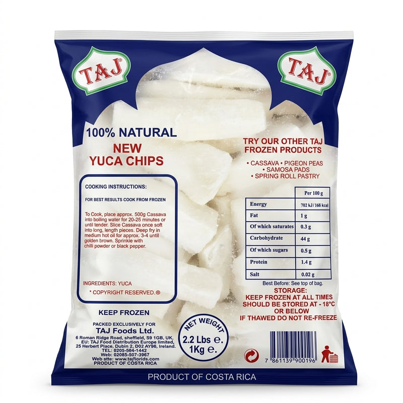 Taj Frozen Mogo Chips by Taj Frozen — front view showing product label and branding, studio product photo on white background