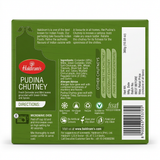 Haldirams Frozen Pudina Chutney by Haldirams Frozen — back view showing ingredients and product details, studio product photo on white background