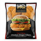 HQ Frozen Chicken Zinger Burger by HQ Frozen — front view showing product label and branding, studio product photo on white background