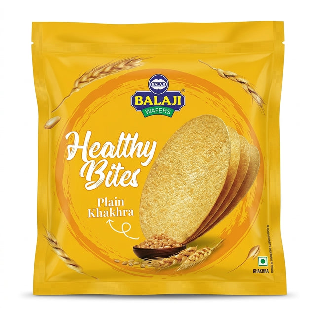 Balaji Plain Khakhra by Balaji Indian Snacks — front view showing product label and branding, studio product photo on white background