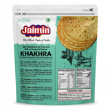 Jaimin Fenugreek Chilli Khakhra by Jaimin Indian Snacks — front view showing product label and branding, studio product photo on white background