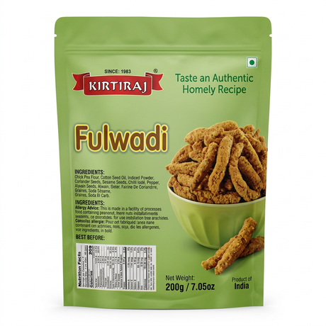 Kirtiraj Fulwadi by Kirtiraj Indian Snacks — front view showing product label and branding, studio product photo on white background